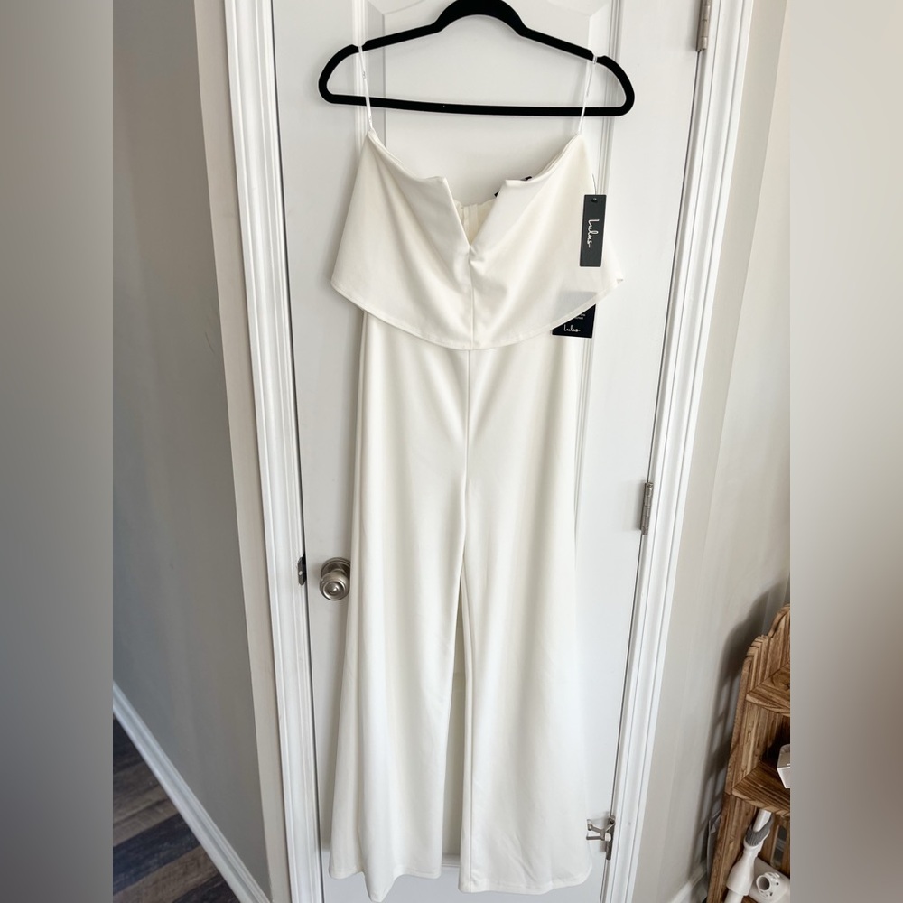 Lulu’s Strapless White Jumpsuit